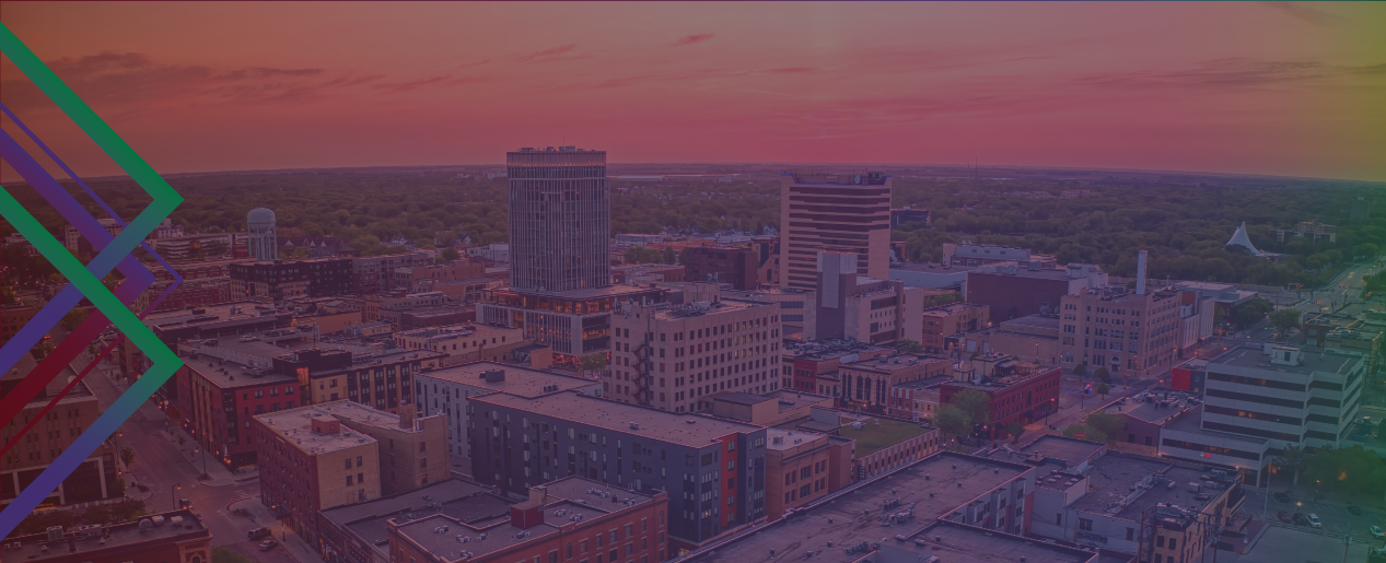 Aerial view of Fargo, ND